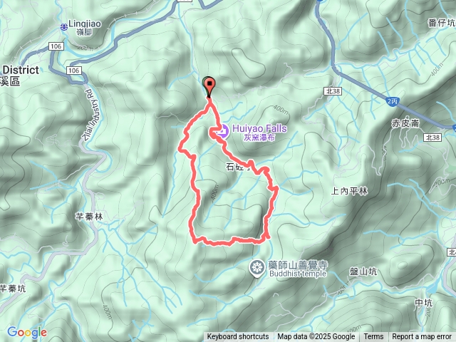 灰窯橋-善覺寺-畝畝山北稜線-畝畝山-石硿子古道-灰窯大小瀑布O形