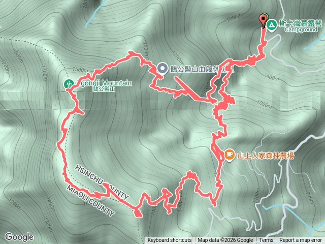 雲霧步道，鵝公髻山O走預覽圖