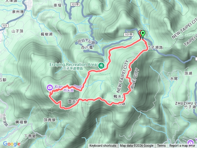 二子坪-大屯山主峰-南峰-西峰-向天池-向天山-面天山-二子坪預覽圖