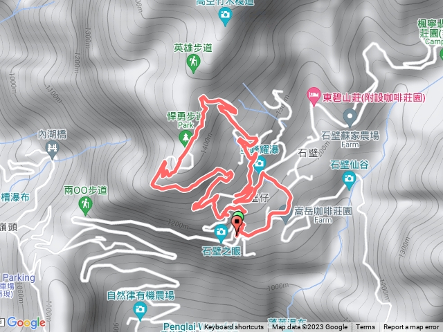 雲林石壁 楓樹林步道杉木林步道悍勇步百坡石步道O型