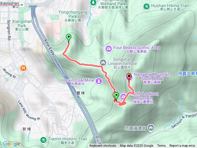 台北市小百岳集起來南港山縱走親山步道(拇指山、南港山、象山、九五峰)_22-350公尺里程8.1