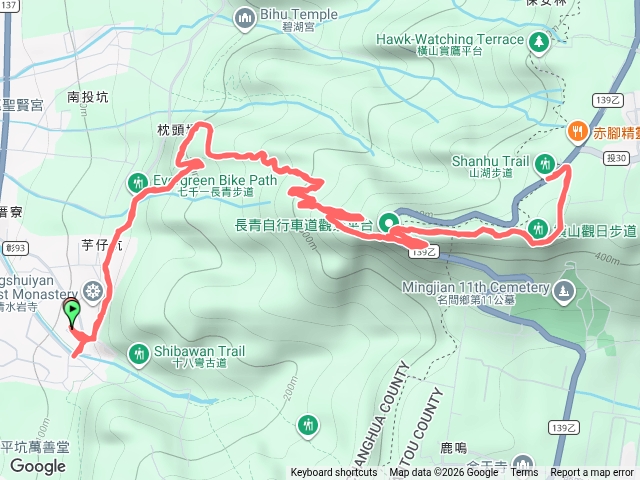 橫山清水岩寺出發原路往返預覽圖