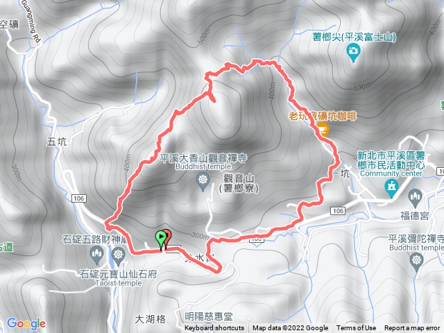 平溪大湖格隧道，石底觀音山、刀石崙一坑古道O型