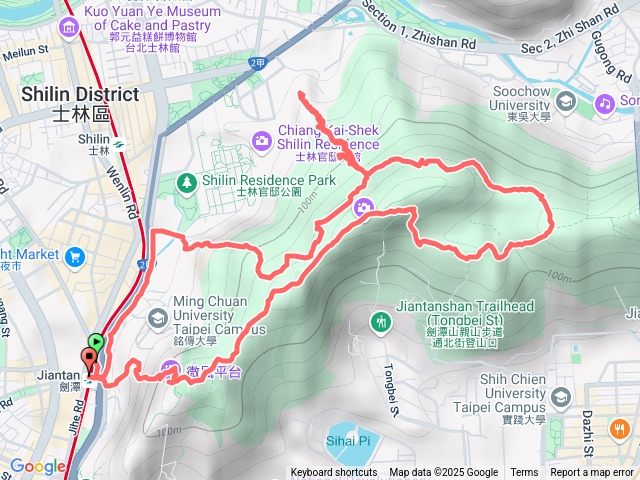劍潭山腰秘徑(劍潭站-福山宮-碉堡-林子山-老地方-劍潭山-微風平台-水神社-活水頭-劍潭站)