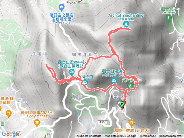 觀音山大崩壁、硬漢嶺、牛港稜O形