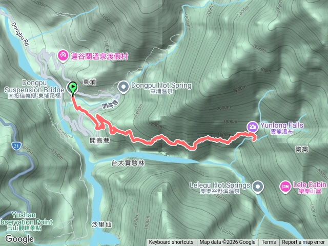 東埔吊橋停車場到雲龍瀑布預覽圖