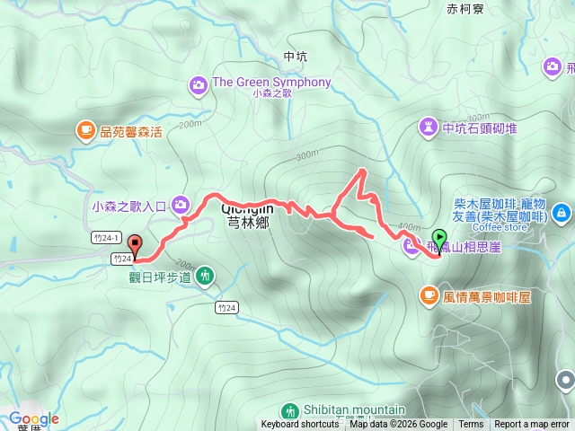 觀日亭步道2800上中坑山-飛鳳山三角點
