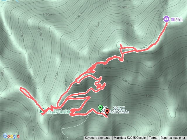 關刀山西峰>關刀山>西關刀山北峰>西關刀山北北峰4連峰 ##凌霄殿起完登預覽圖