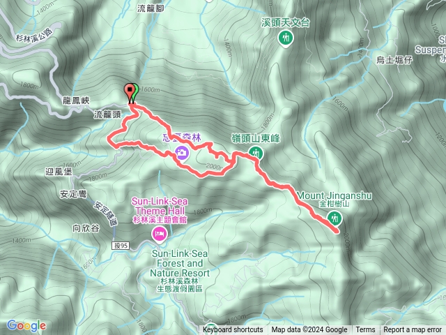 留龍頭-嶺頭山-嶺頭山東峰-金柑樹山西北峰-金柑樹山