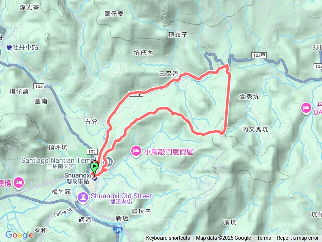 雙溪火車站-南天宮花苑-西九份坑山-嶺頭觀日步道預覽圖