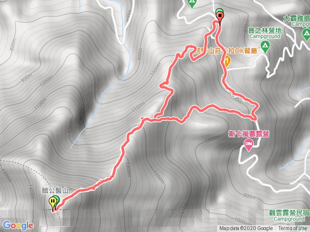 鵝公髻山 第一等山口上，第二登山口下