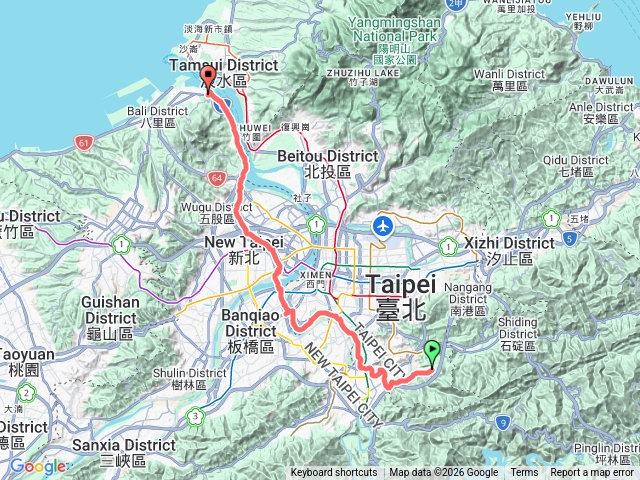 0215政治大學-公館-光復橋-二重疏洪道-關渡-八里渡船頭