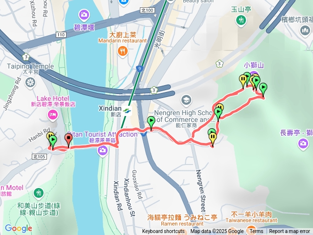 能仁登山口-獅頭山-文中路登山口-碧潭橋（綠豆先生）