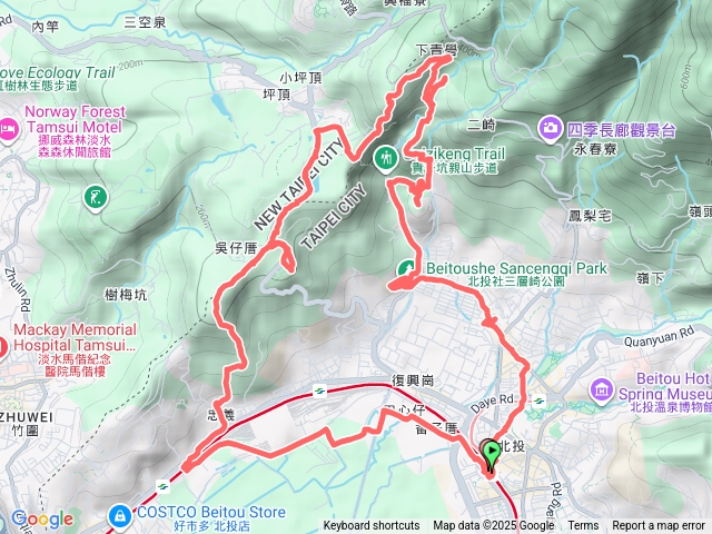 20251220六六登山隊北投忠義山小坪頂山貴子坑O形