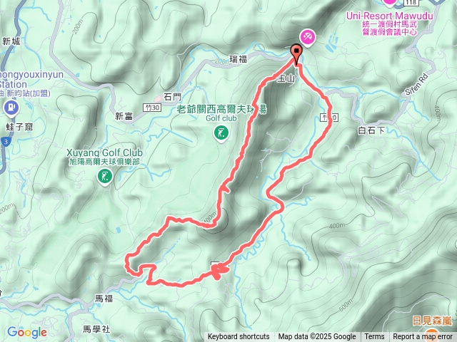 20250104新竹關西赤柯山及南峰、東西獅頭山、馬福山環狀縱走gpx預覽圖