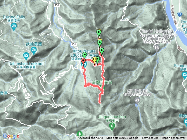 溪頭露營區登山口-鳳凰山-天文台