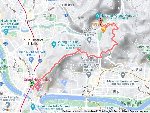 劍潭到故宮（經圓山大飯店）