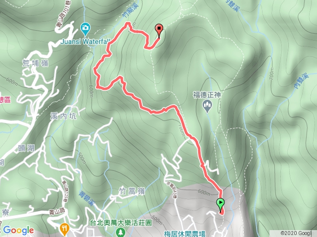 士林竹篙山南峰腰繞古道上竹篙