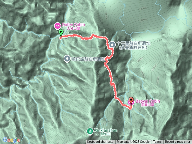 八通關越道路 之 大分山屋~抱崖山屋