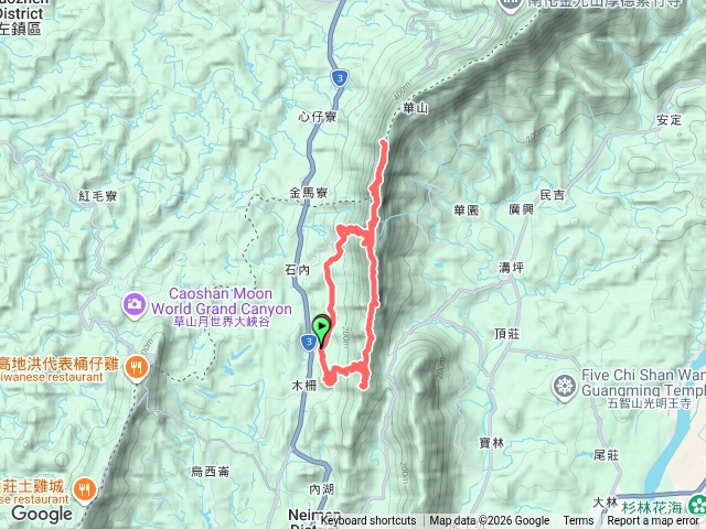 內門木柵吊橋-馬雅各古道-山尾埤步道-龍麟奇岩-王爺崙山（標示路點）預覽圖