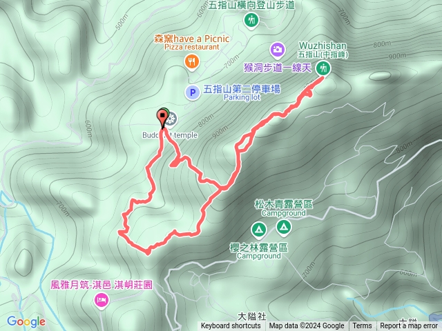 五指山登山步道O繞大隘山