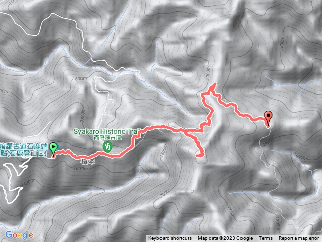 石鹿登山口上石鹿大山到青山