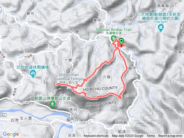 水濂停車猿山獅頭山獅尾山水濂洞