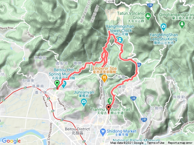 1100328草山水道滾水頭至天母圓環，新北投出發順走十八份地區步道