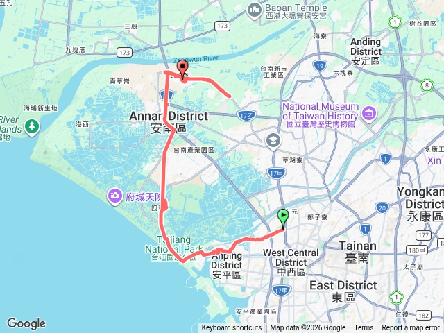 2026-10-09至10-10台南好市多→安平→四葉→土城子→湛湛里煙→公塭工作站→學東國小→溪埔→湛湛里煙