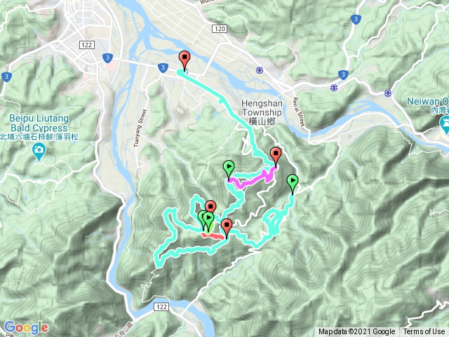 2021.1.20橫山鄉豐鄉瀑布~騎龍古道~騎龍山~薯園山~～水頭排山～毬子山~田寮山～大山背山~茶亭古道~出橫山火車站