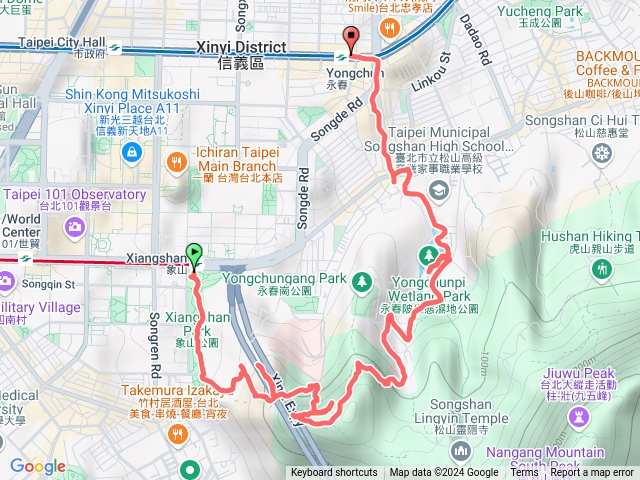 象山捷運站六巨石攝影平台象山象山永春崗步道天寶聖道宮松山觀音寺獅山永春陂生態濕地公園永春捷運