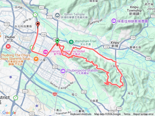 2025-12-21 竹北蓮華寺～哩吧國山～石頭坑山～頭犂山O繞