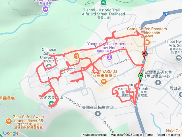 2025-01-14 陽明山華岡漫遊─山仔后派出所站→陽明山花卉試驗中心→陽明山美軍宿舍群→中國文化大學→陽明山天主堂