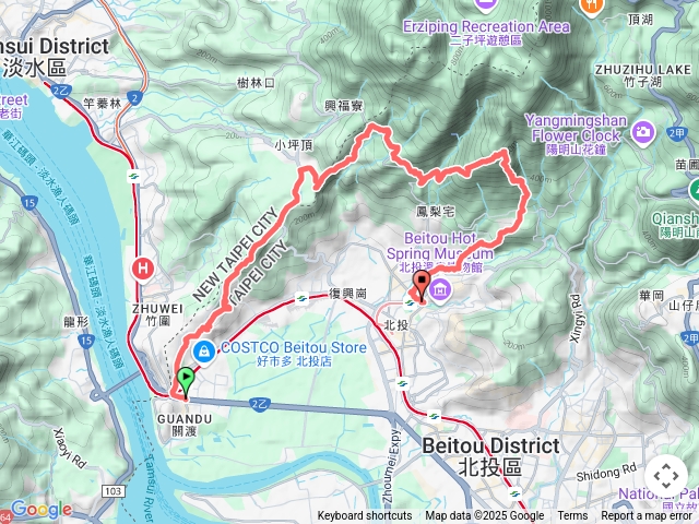 關渡-北藝大-忠義山-下青礐-永春寮-中正山-十八份-新北投預覽圖