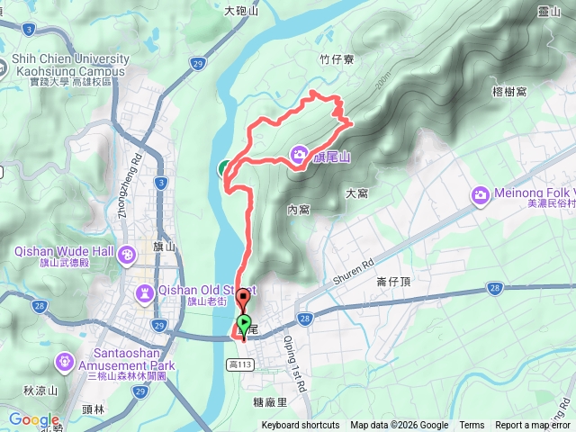 魯蛋旗尾山三登山上四登山口下回旗山糖廠完成小O繞