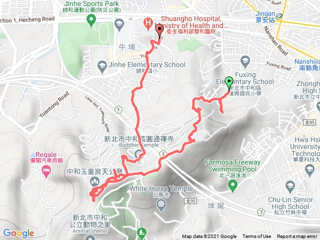 中和登山步道→玉皇宮→圓通寺
