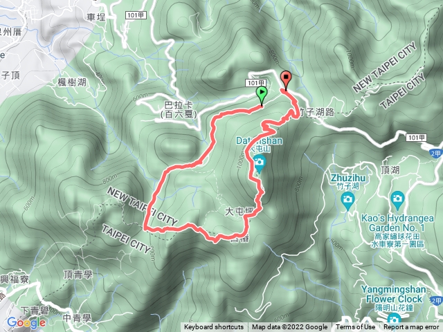二子坪往大屯西峰南峰生峰下二子坪遊客中心