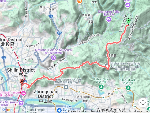北縱走第四+五段：五指山公園-碧山巖-劍潭預覽圖