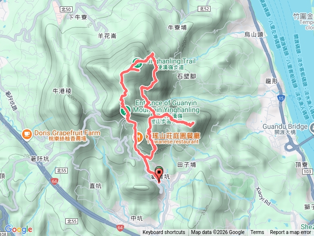 觀音山山安宮至福隆山，再到尖山走北橫攻頂預覽圖