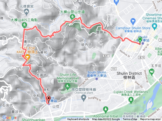 樹林大同山、青龍嶺、大棟山至山佳火車站