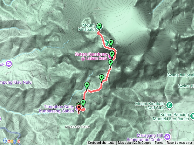 馬來西亞D2山屋-神山(羅氏峰Low’speak)-山屋-登山口