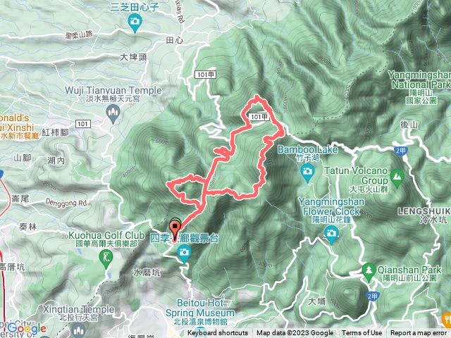 面天山、向天山、大屯山西峰、大屯山主峰、二子坪山