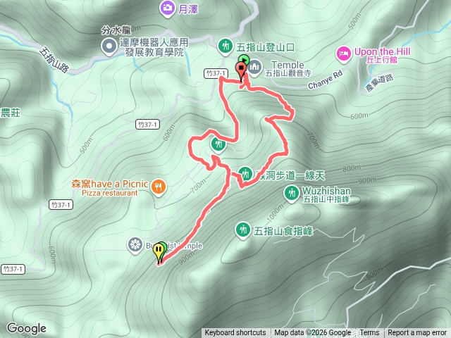 金龜岩-猴洞一線天-五指山橫向步道
O型健走
