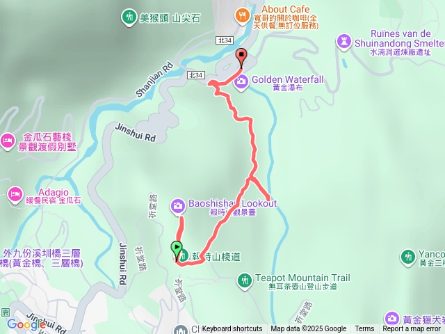 報時山步道-六坑斜坡索道-無言山丘-黃金瀑布