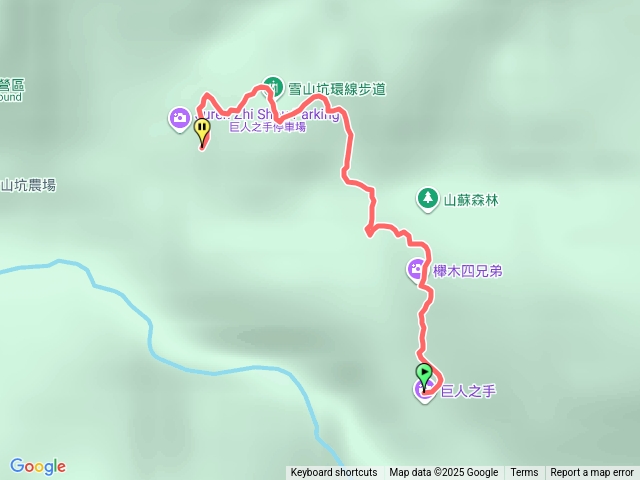 雪山坑登山步道去從A回來走B