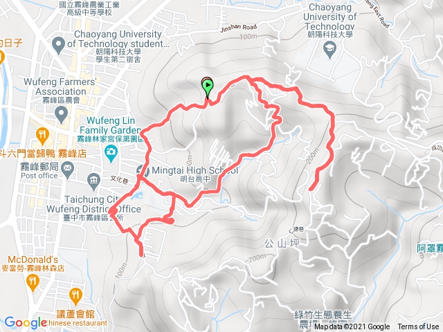 霧峰阿罩霧山三角點及望月峰獻堂登山步道