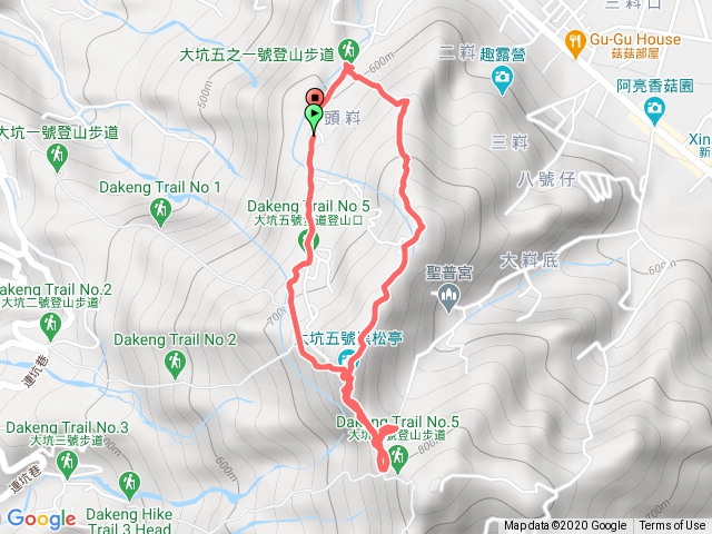 大坑5號步道o型路徑