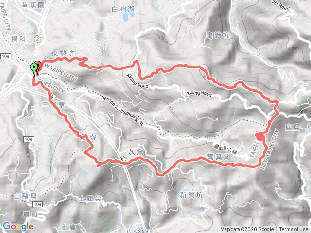 舊莊→大豐山→更寮腳山→土庫岳東峰→灰窯山→三層崎→深按頭山→光明寺→十三分山→文山茶莊→十三分尾山→舊莊