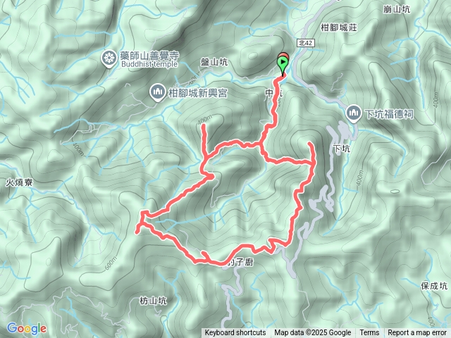 中坑西山>枋山坑山>枋山坑山南峰>中坑頭山>北豹子廚山>中坑東山O形6連峰 ##中坑橋起完登