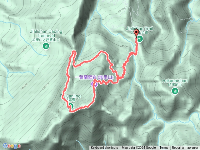 加里山鹿場大O路線預覽圖